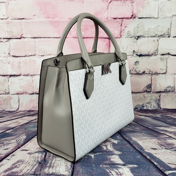⚠️SALE⚠️ Michael Kors Mott LG Satchel White - Picture 2 of 7